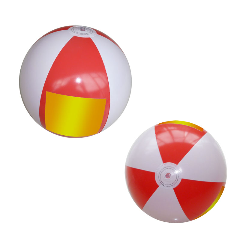 GL-AAA1014 12 inch Inflated PVC Beach Ball Red & White Volleyball Toy