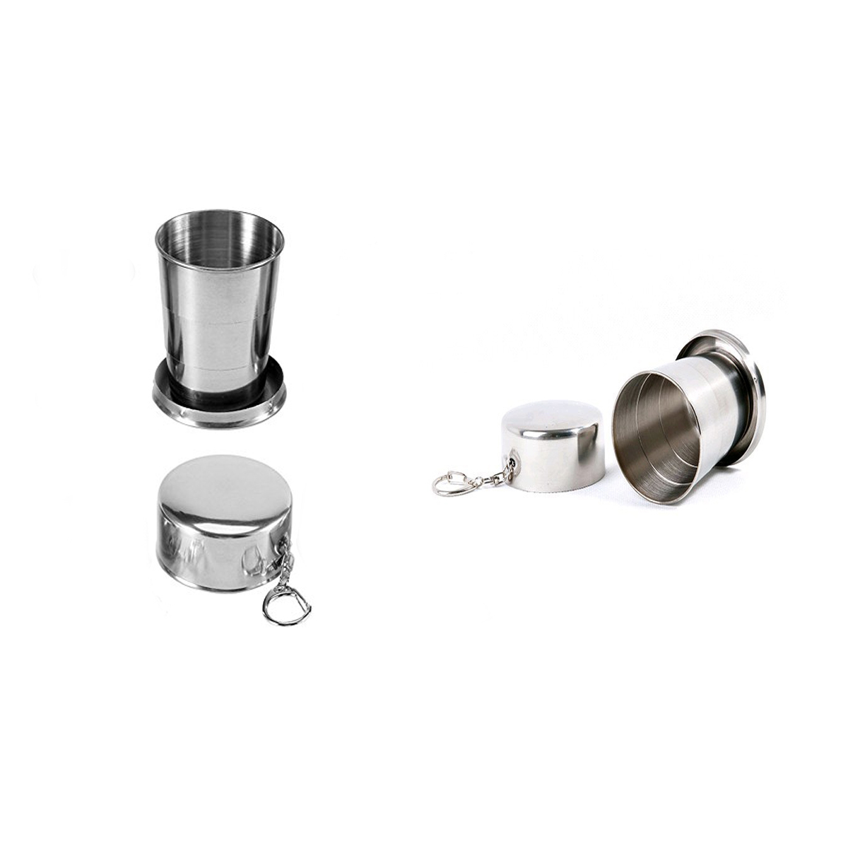 GL-AAJ1025 4.7oz Stainless Steel Retractable Cup with Keychain