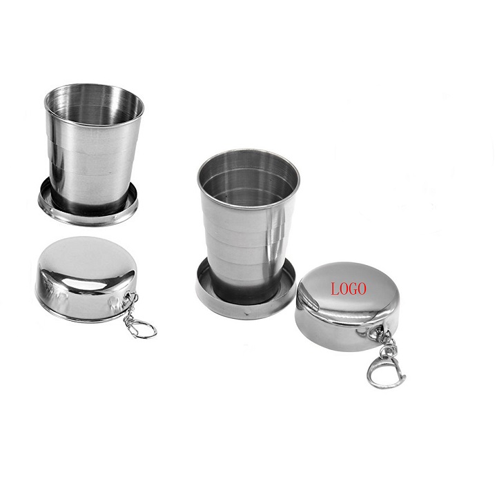 GL-AAJ1026 8oz Stainless Steel Retractable Cup with Keychain