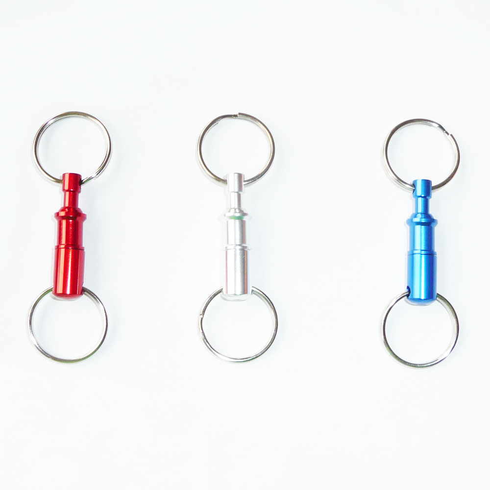 GL-AAA1007 2 PCS Pull Apart Key Chain with Quick Release Clip Ring Holder