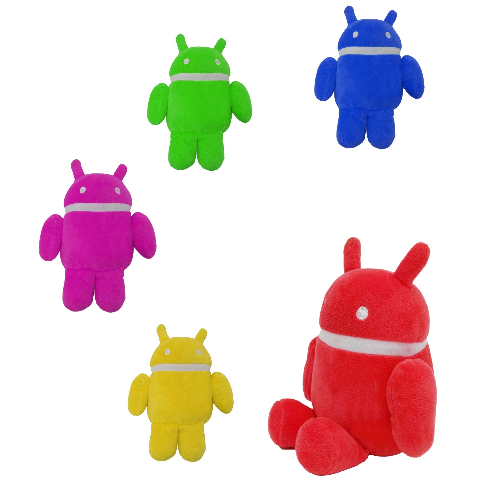 GL-AAA1009 8in Tall Colors Android Robot Plush Toy Stuffed Doll