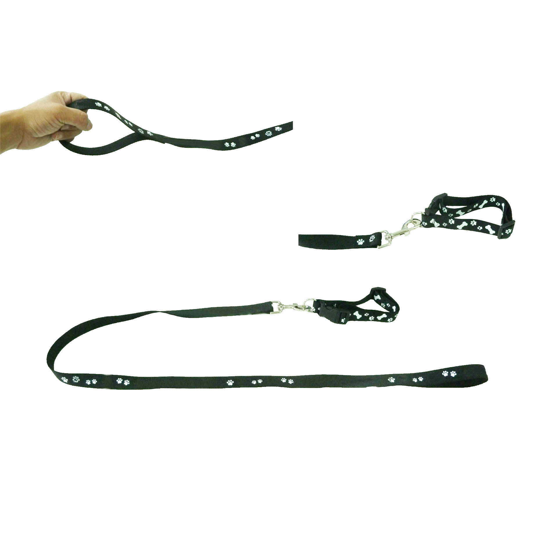 GL-AAA1026 5ft Long Dog Training Leash One Handle with Adjustable Belt