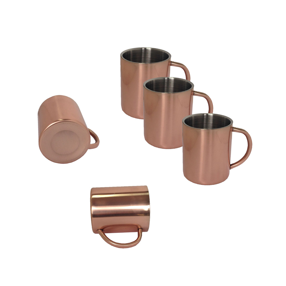 GL-AAA1038 10oz SS Cup Copper Plating Exterior Coffee Mug Double Wall