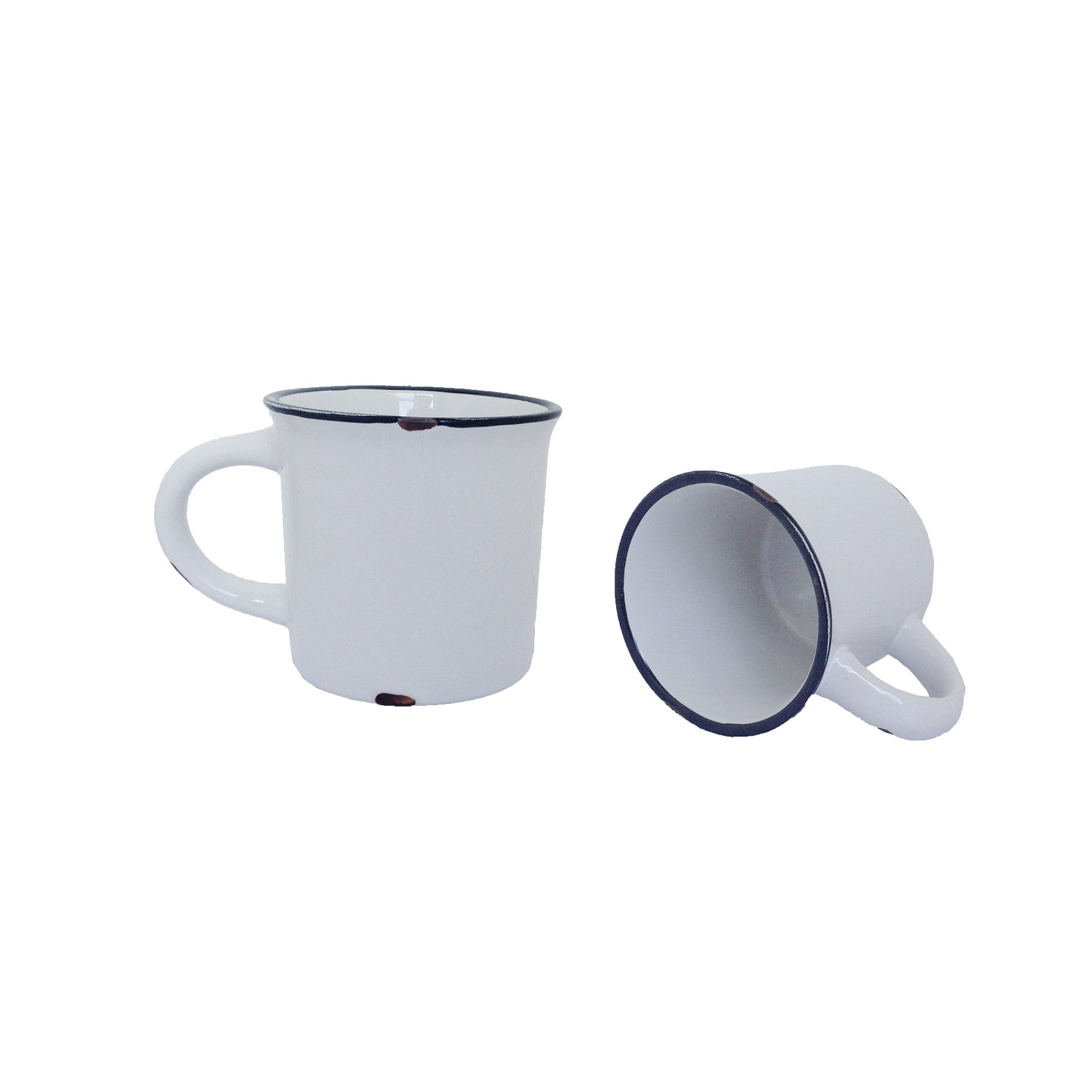 GL-AAA1464 7oz White Ceramic Coffee Mug with Dots Ceramics Milk Cup