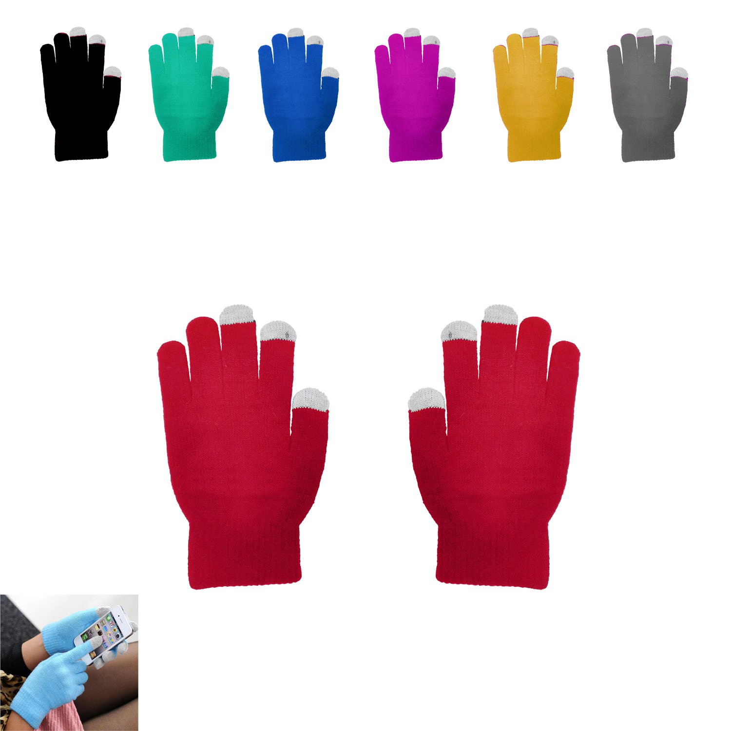 GL-AAA1056 Anti-Slip Three Finger Tips Screen Touch Gloves for Phone