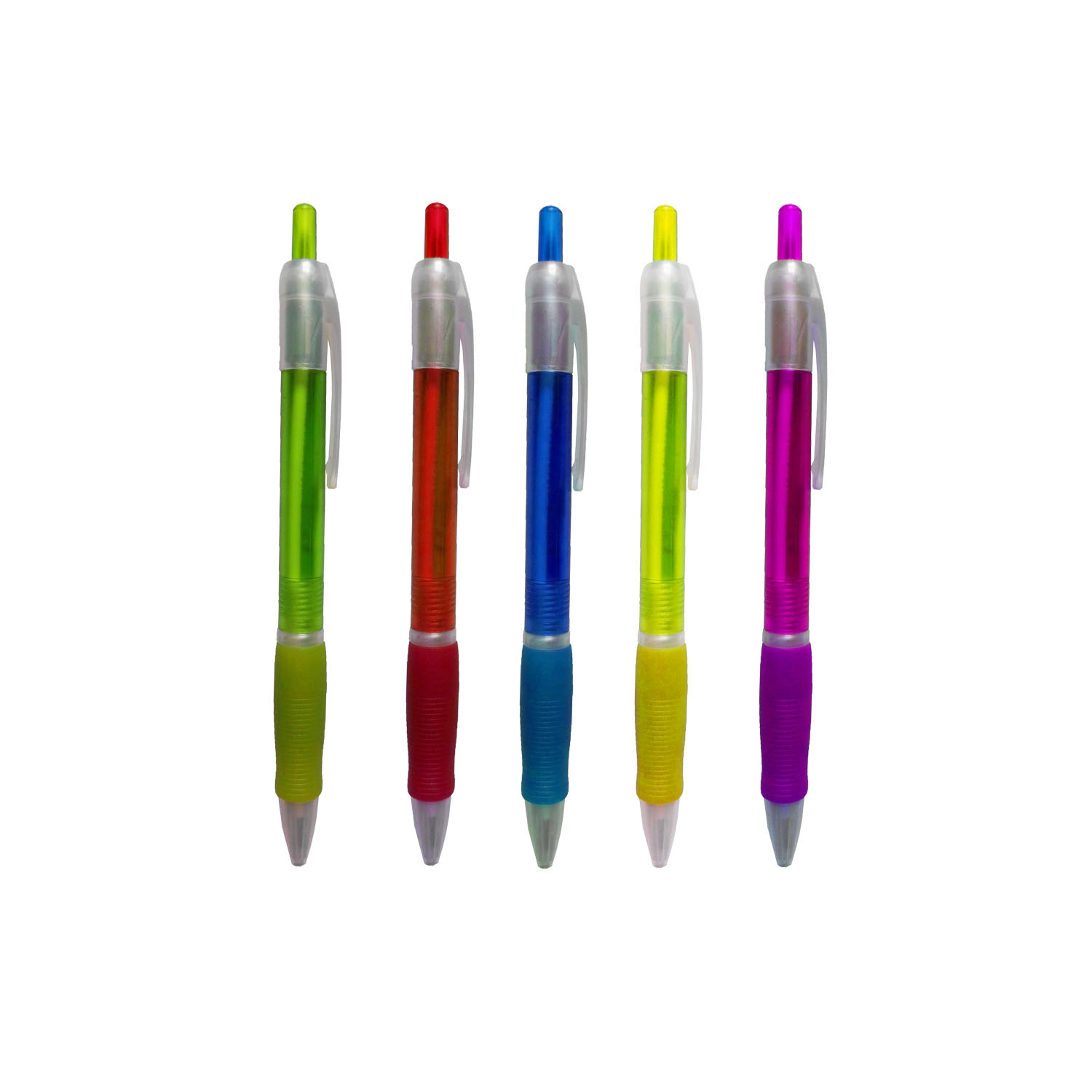 GL-AAA1119 Translucent Clickable Pen with Grip