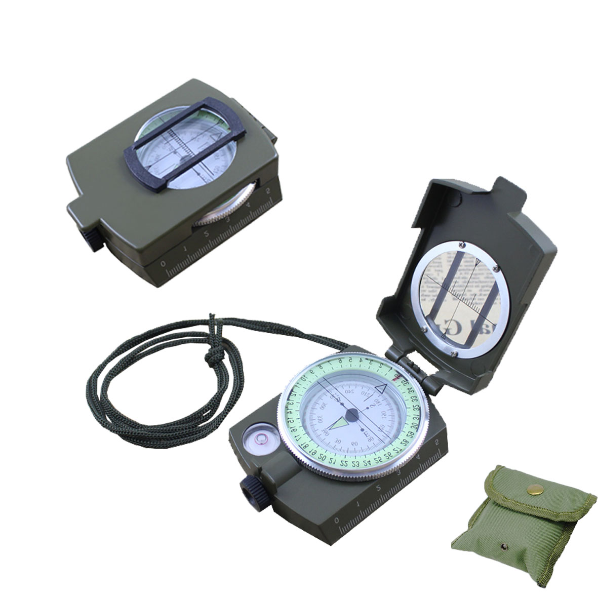 GL-AAA1128 Military Lensatic Sighting Compass with Carrying Bag