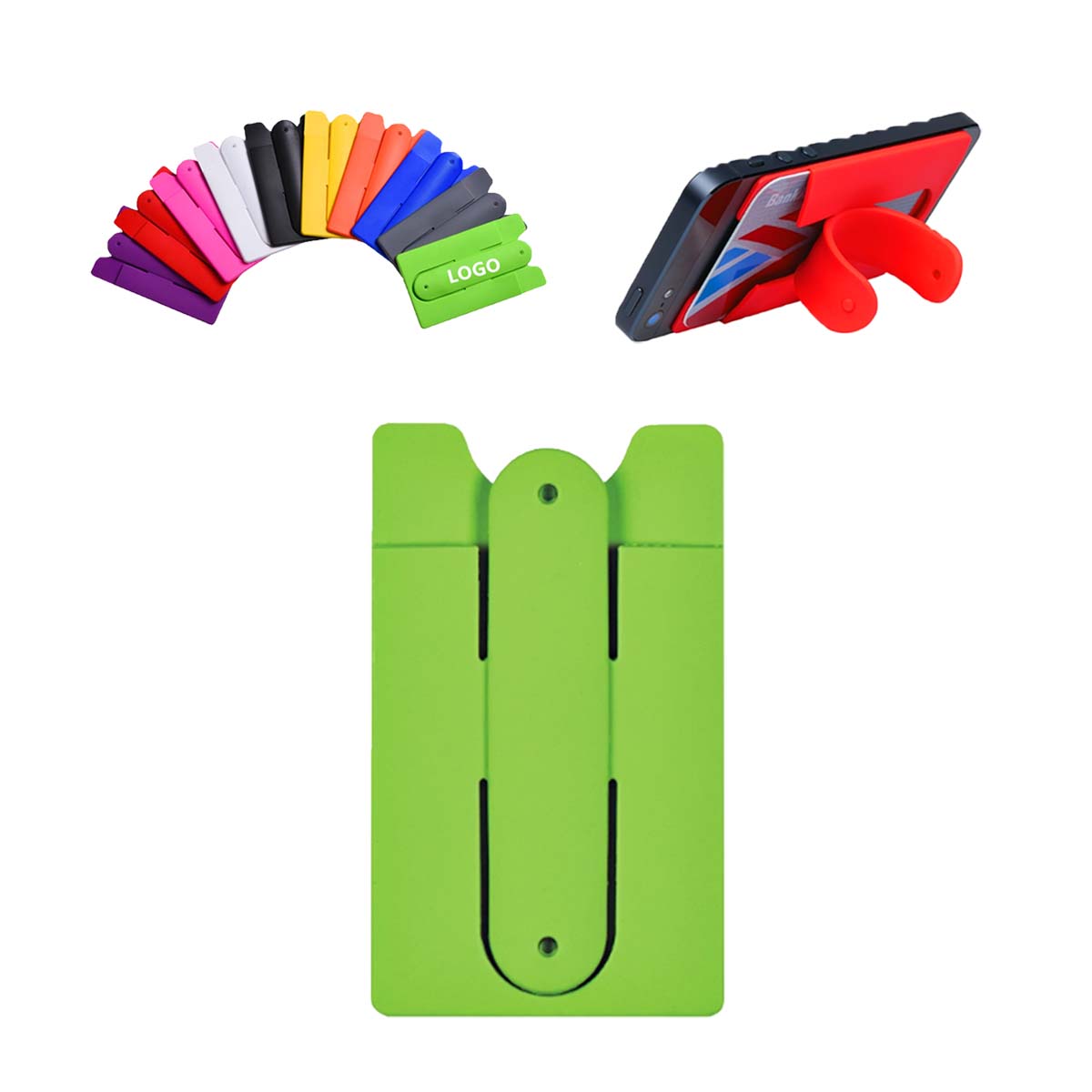 GL-AKL0002 Silicone Mobile Wallet with Stand