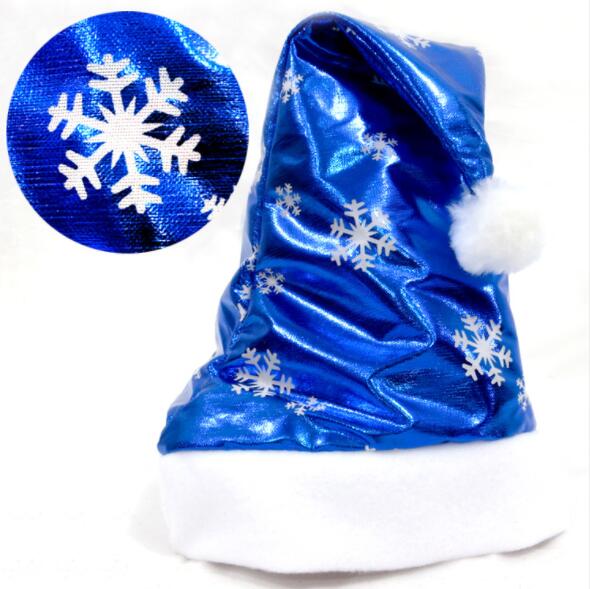 GL-AAA1270 Metallic Blue Christmas Hat with Ball on Top
