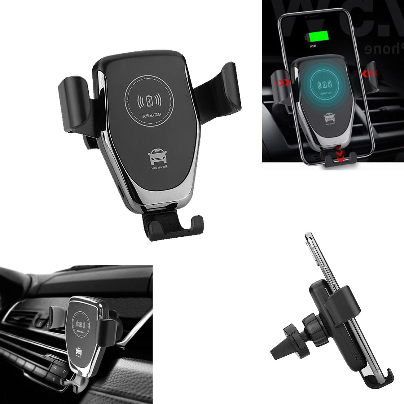 GL-AAA1315 Car Phone Mount with Wireless Charger Pad