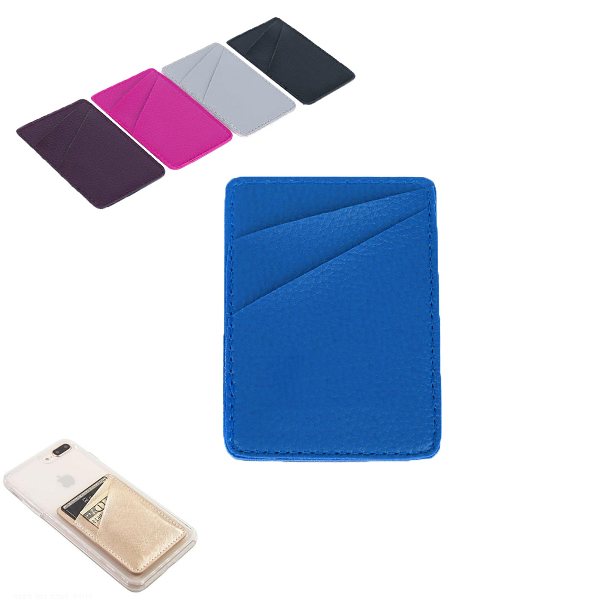 GL-AAA1338 Leatherete Adhesive Cell Phone Wallet for Two Cards