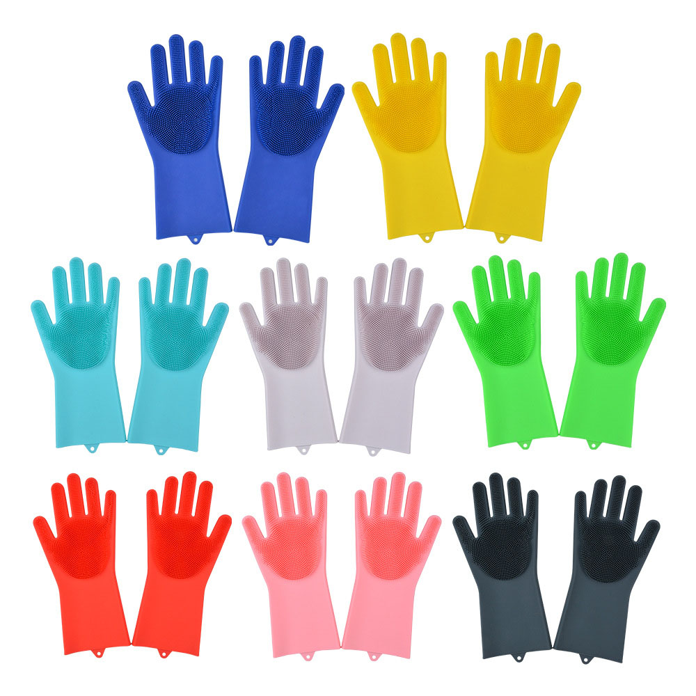 GL-KVL1009 Silicone Gloves with Sash Scrubber