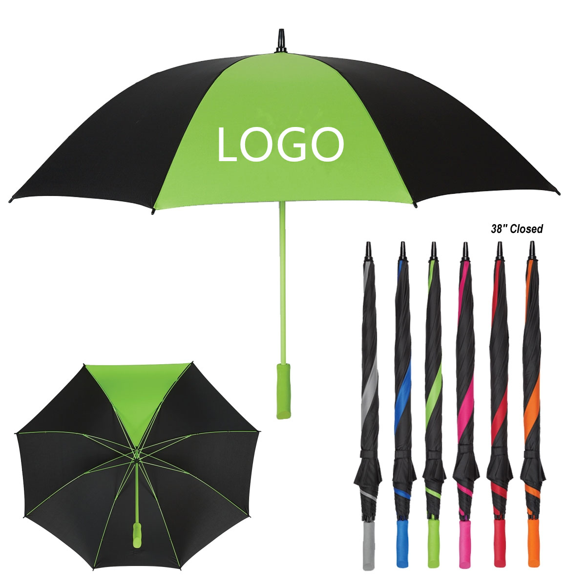 GL-KVL1033 48inch Arc Splash of Color Golf Umbrella