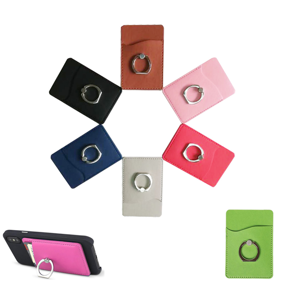 GL-AAA1342 Leatherete Cell Phone Wallet with Finger Ring Grip Stand