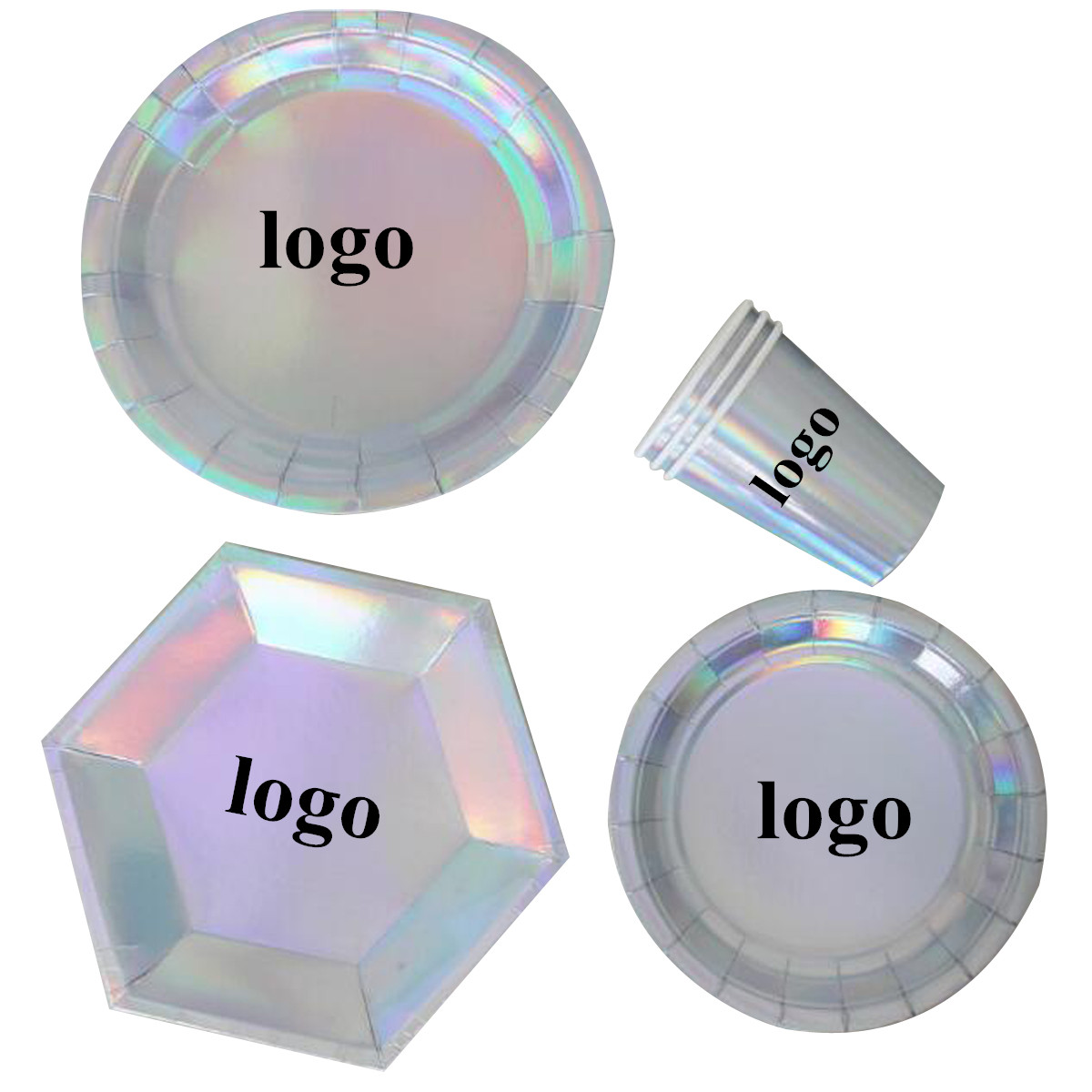 GL-JAH1016 Holographic Paper Party Plate