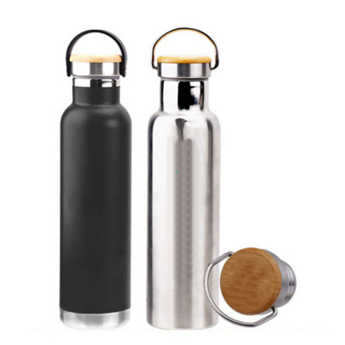 GL-AKL0072 13.5oz Vacuum Insulated Stainless Steel Water Bottle Bamboo Lid
