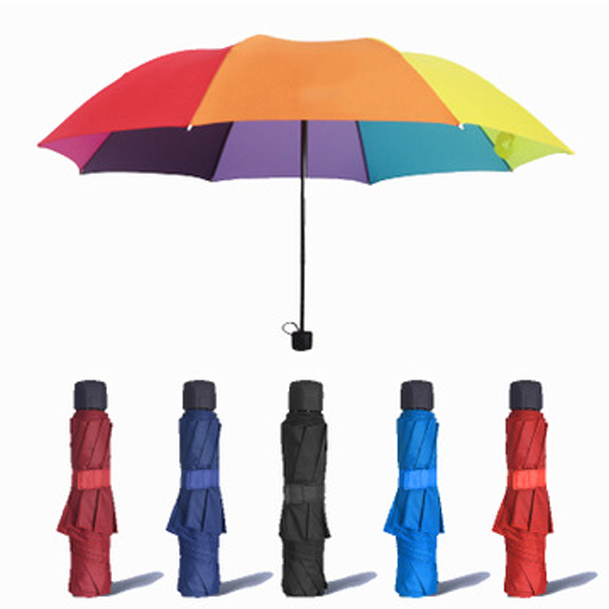 GL-AKL0078 43inch Promotional Folding Rainbow Umbrella 