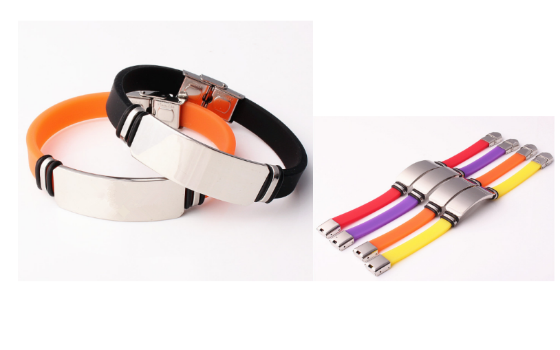 GL-ELY1089 Stainless Steel Silicone Bracelet