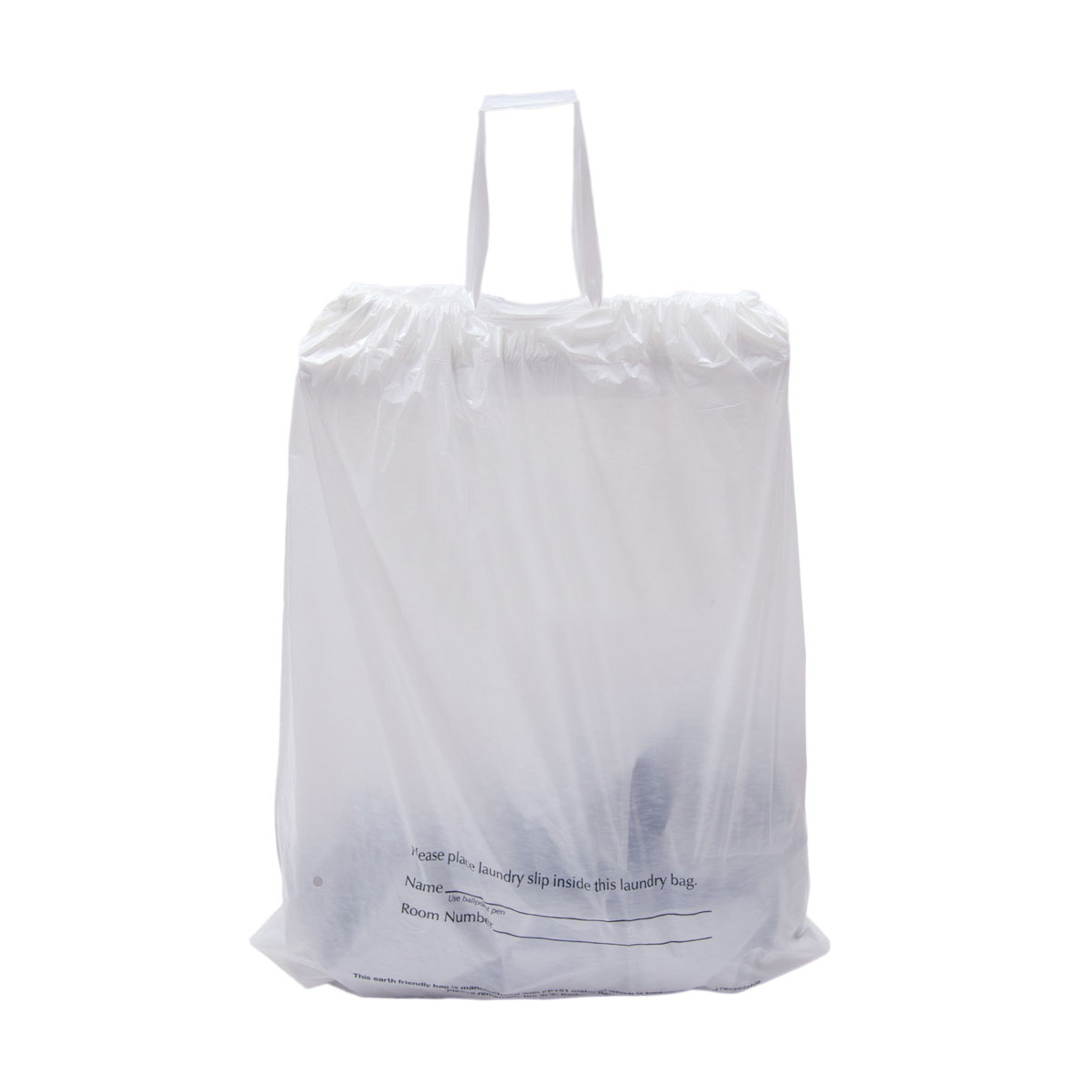 GL-AAA1437 1.25 Mil Plastic Hotel Laundry Bag with Drawstring