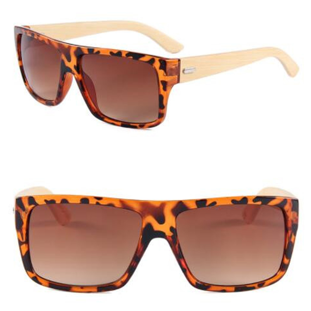 GL-ELY1124 Leopard Bamboo Sunglasses