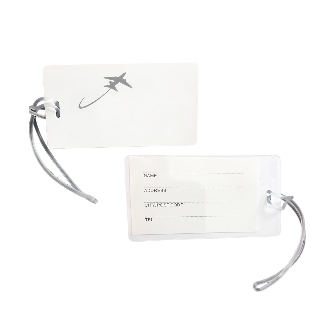 GL-AAA1477 Plastic Luggage Tag Holders with Worm Loops by Specialist ID