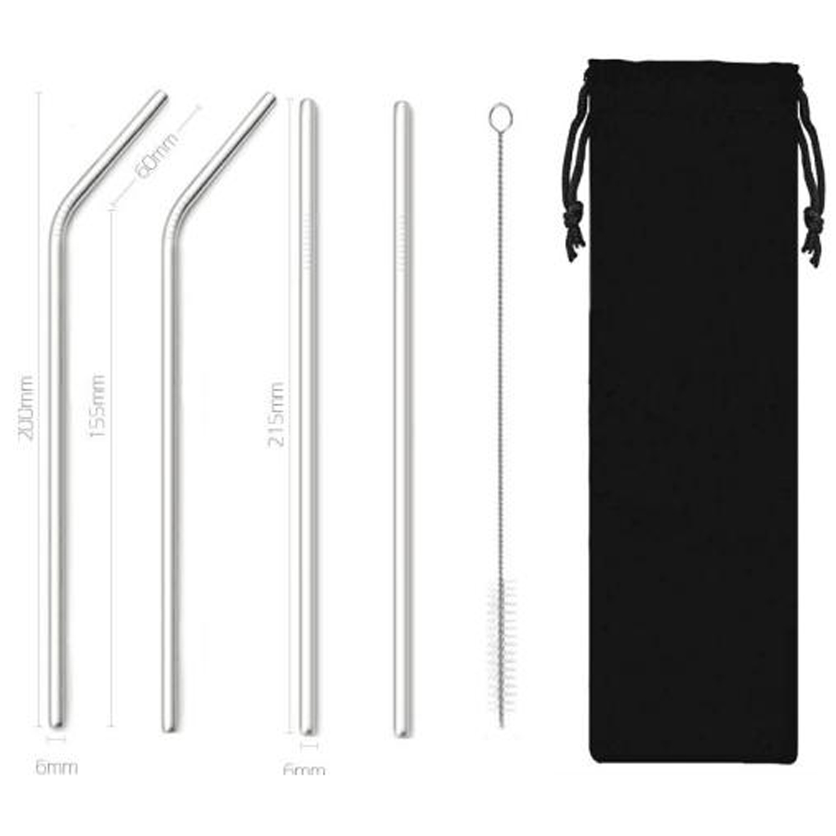 GL-ELY1252 5 in 1 Stainless Steel Straw