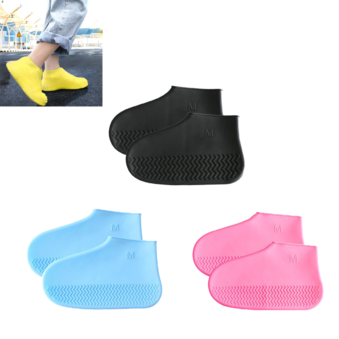 GL-AAJ1151 Silicone Waterproof Shoe Covers size M
