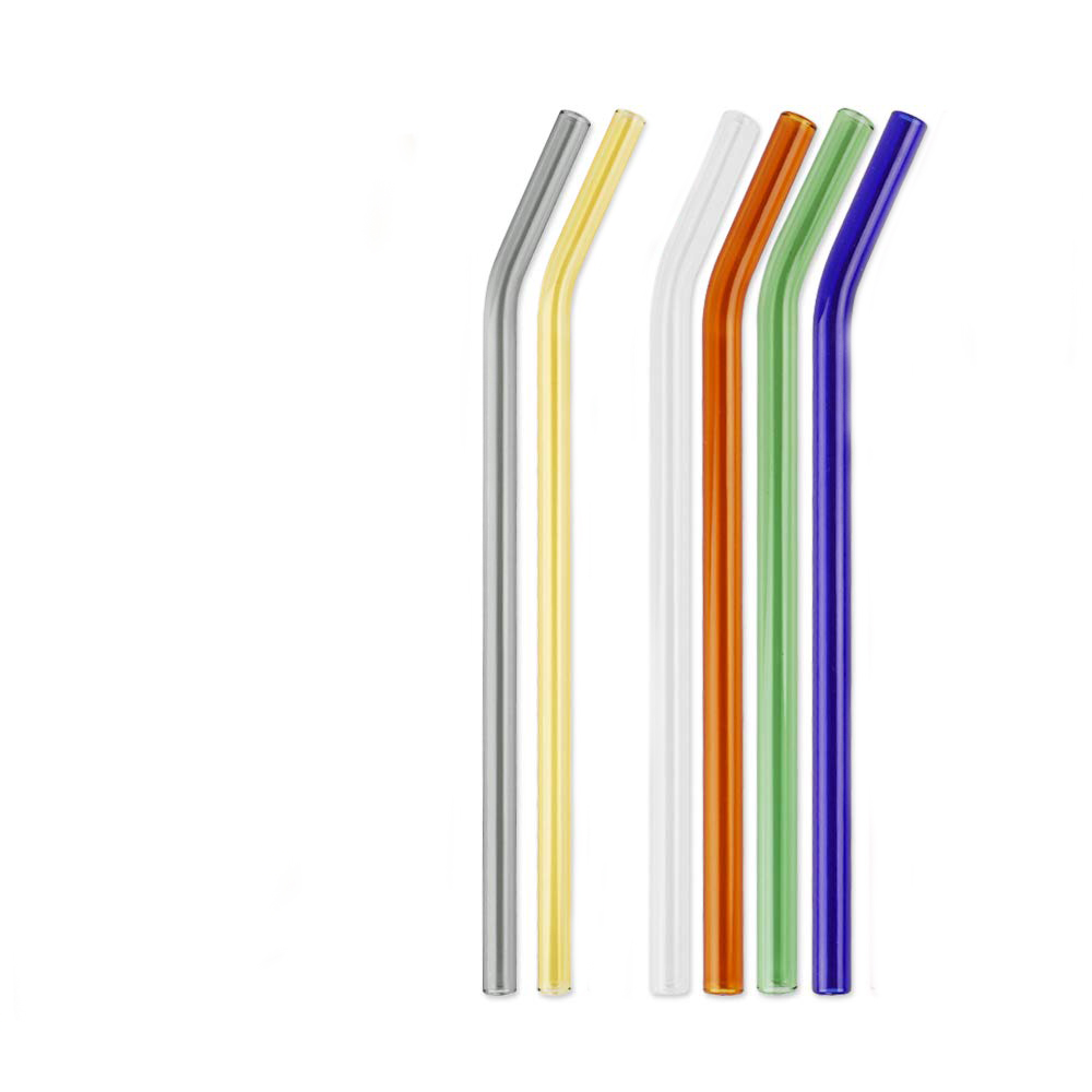 GL-AAJ1177 Colorful Bent Glass Straw