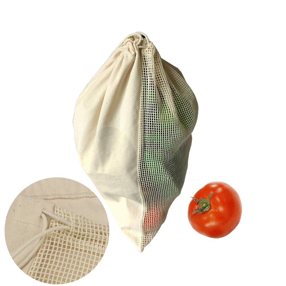 GL-AAJ1200 16.9in x 11.8in Reusable Cotton Mesh Produce Bags