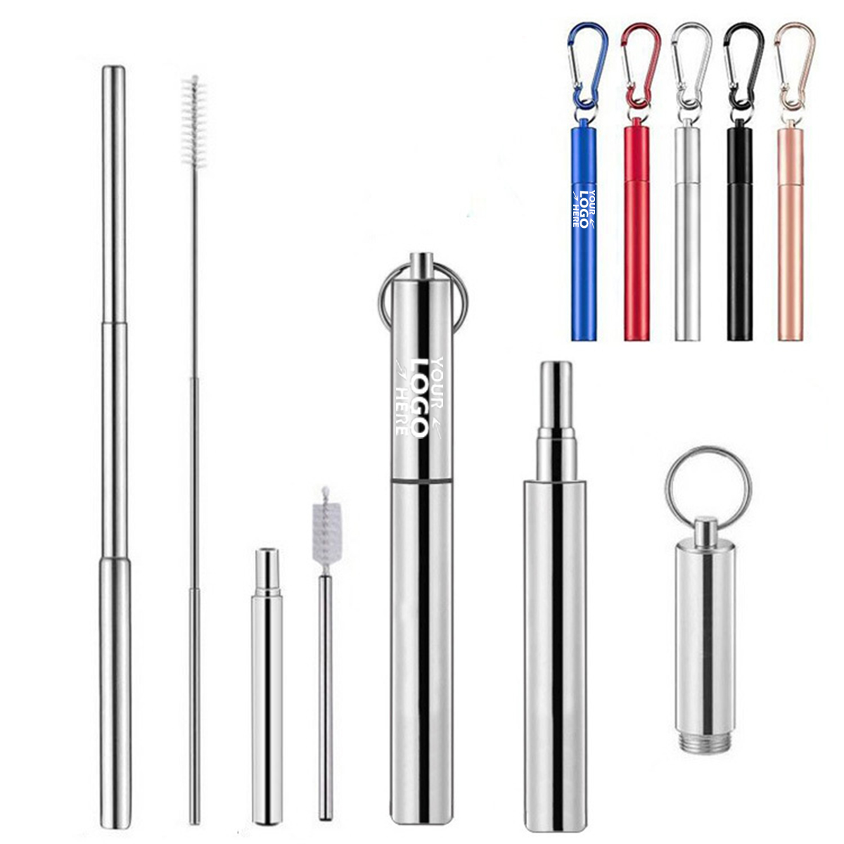 GL-SVH1006 Telescopic Stainless Steel Straws With Case