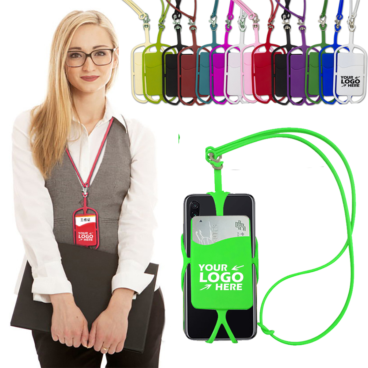 GL-SVH1018 Silicone Cellphone Lanyard