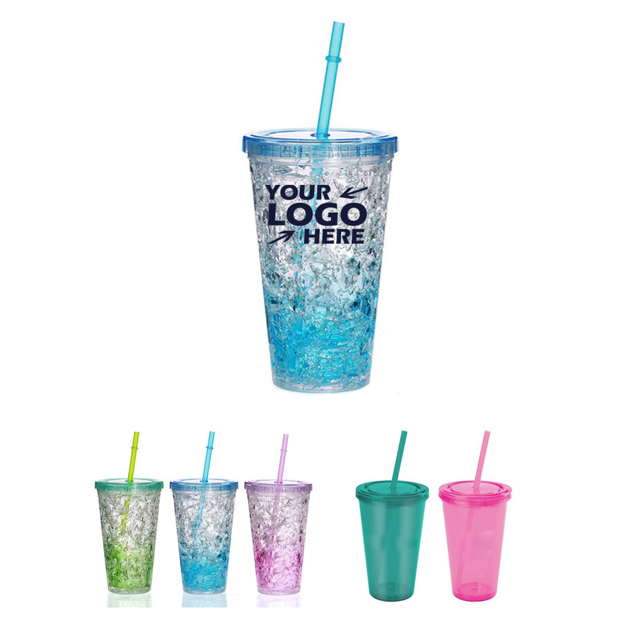 GL-SUH1048 Double Wall Acrylic Tumbler with Removable Straw