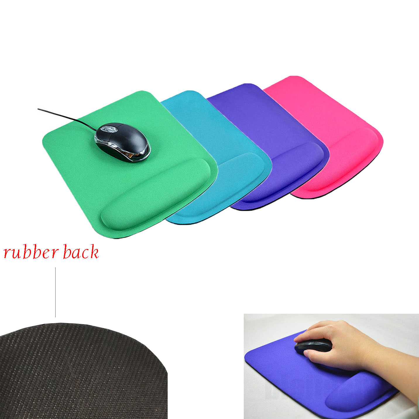 GL-AAA1643 Rectangle Mouse Pad with Heave Rubber Back